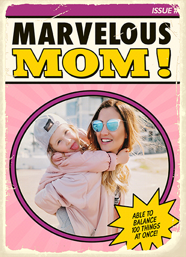 Marvelous Mom For Wife Card Inside