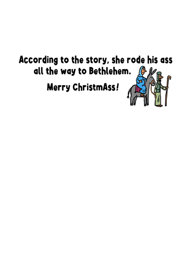 Mary Joseph Ass Christmas Card Inside