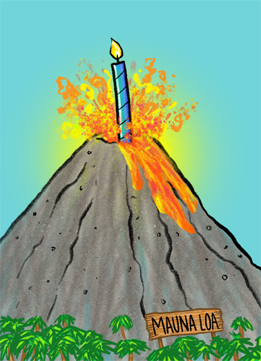 Mauna Loa Volcano Birthday Ecard Cover