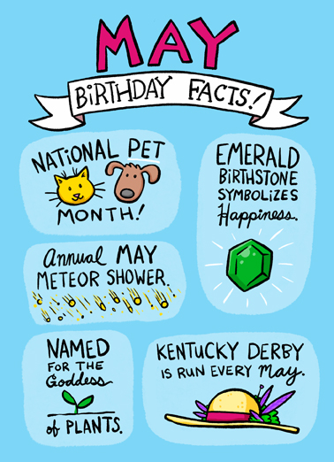 May Facts Birthday Card Cover
