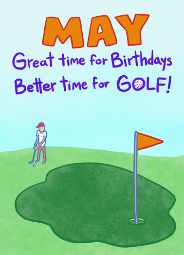 May Golfday Birthday Card Cover