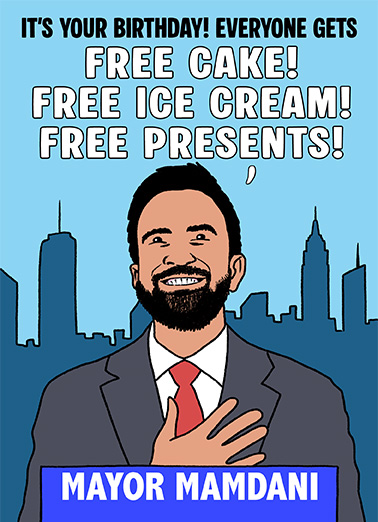 Mayor Mamdani Birthday Card Cover