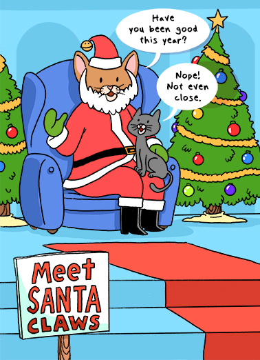 Meet Santa Claws Christmas Card Cover