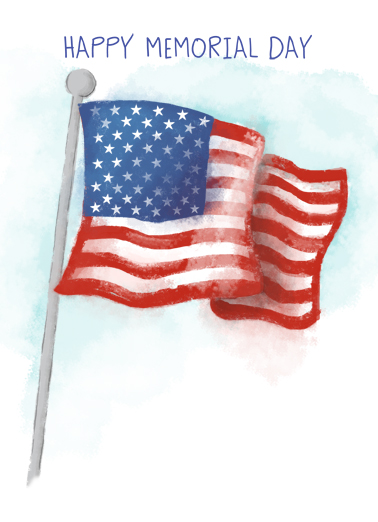 Memorial Day Flag Illustration Card Cover