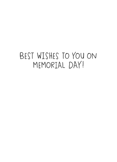 Memorial Day Flag Wishes Card Inside