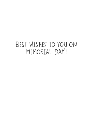 Memorial Day Flag  Card Inside