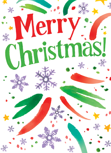 Merry Christmas Burst Lettering Card Cover