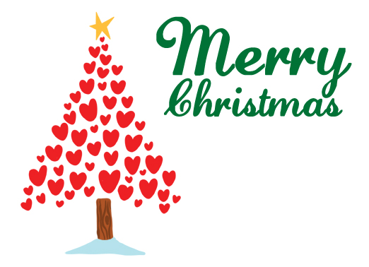 Merry Christmas Hearts CF Happy Holidays Ecard Cover