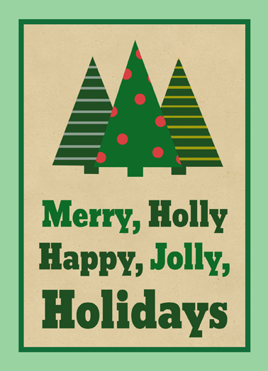 Merry Holly Happy Jolly Christmas Card Cover