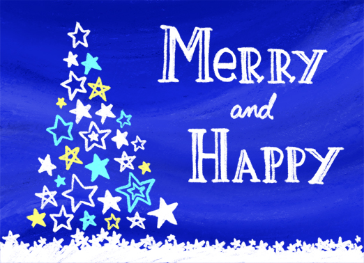 Merry and Happy CF Wishes Ecard Cover