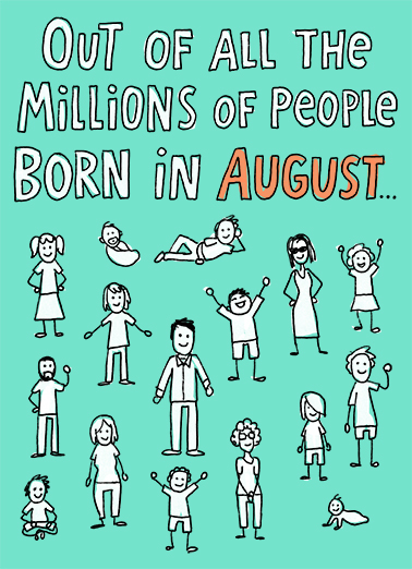 Million August BDAY August Birthday Ecard Cover