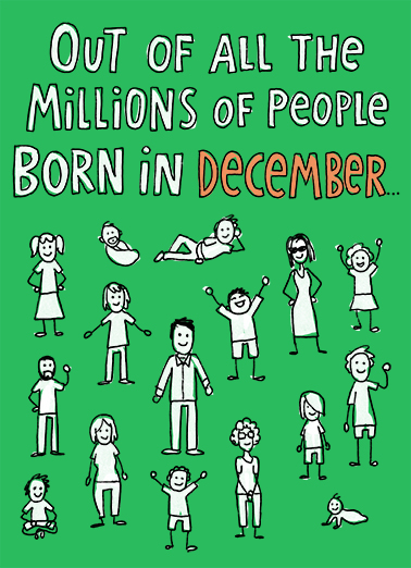 Million December BDAY December Birthday Card Cover