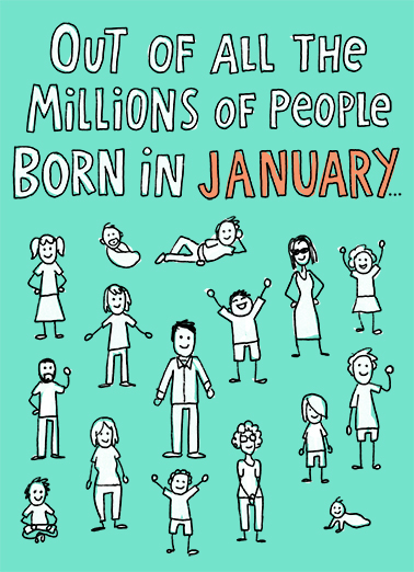 Million January BDAY January Birthday Card Cover