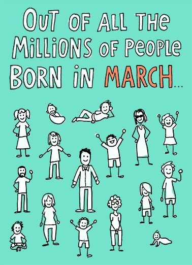 Million March BDAY March Birthday Card Cover