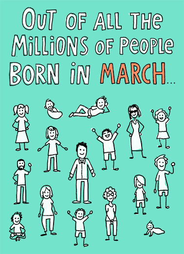 Million March BDAY March Birthday Ecard Cover