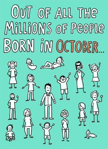 Million October BDAY October Birthday Card Cover