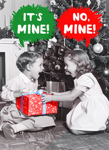 Mine Kids Present - Funny Christmas Card to personalize and send.