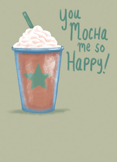 Mocha Latte Illustration Ecard Cover