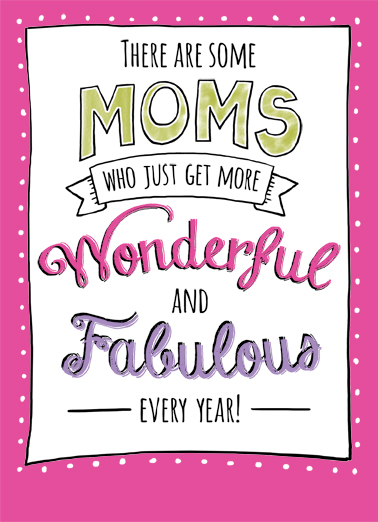 Moms Wonderful Fabulous MD 5x7 greeting Card Cover