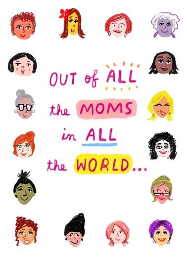 Moms in World Mother's Day Ecard Cover