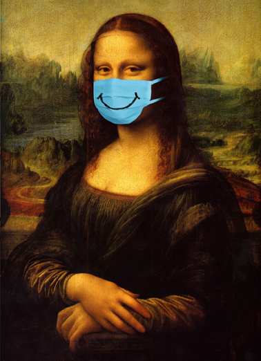 Mona Lisa Mask Mother's Day Card Cover