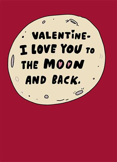 Moon and Back Valentine's Day Card Cover