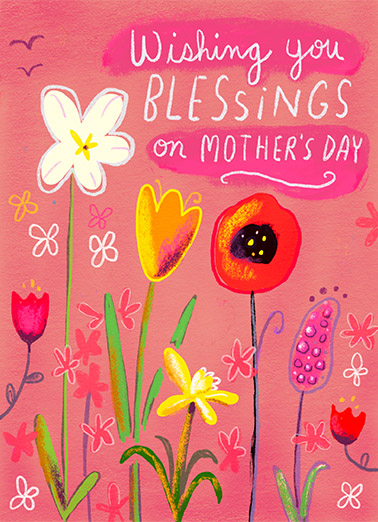 Mother's Day Blessings Flowers Card Cover