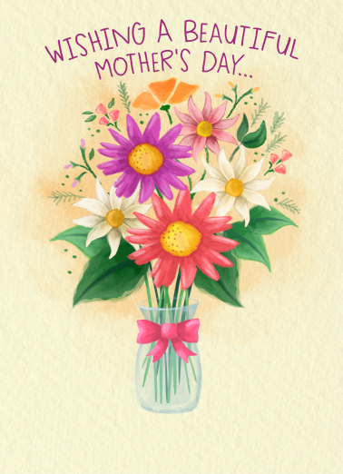 Mother's Day Bouquet Illustration Card Cover