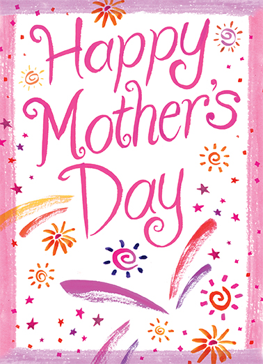 Mother's Day Bursts Lettering Card Cover