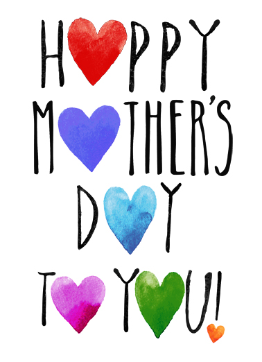 Mother's Day Hearts Lettering Card Cover