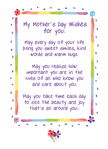 Mother's Day Wishes Hug Ecard Cover