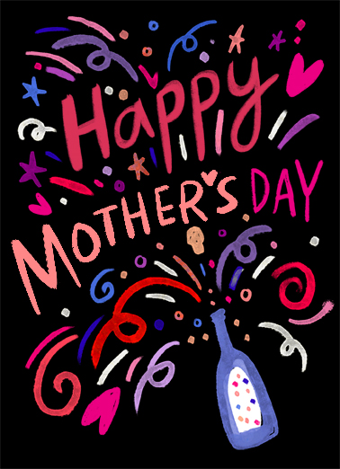 Mothers Day Burst Lettering Ecard Cover