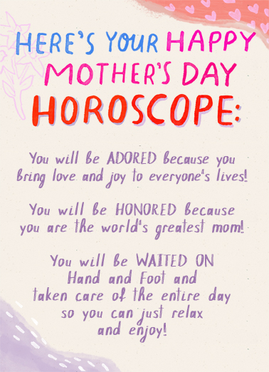 Mothers Day Horoscope Mother's Day Card Cover