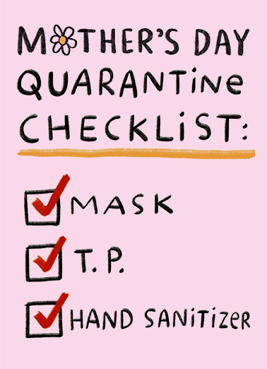 Mothers Day Quarantine Checklist Coronavirus Ecard Cover