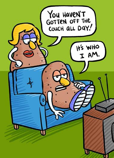 Mr Couch Potato Birthday Card Cover