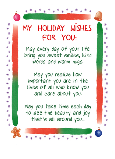 My Christmas Wishes Friendship Card Cover