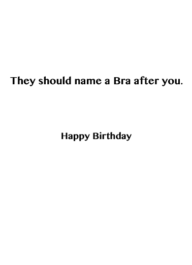 Name A Bra Friendship Card Inside