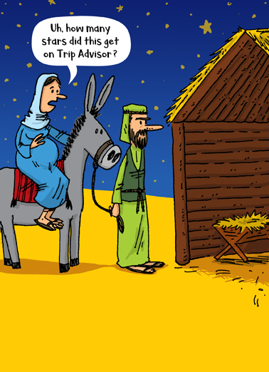 Nativity Trip Advisor Christmas Ecard Cover