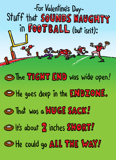 Naughty Football Football Fun Ecard Cover