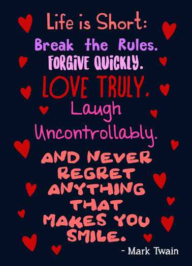 Never Regret VAL Valentine's Day Card Cover