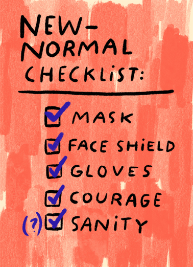 New Normal Checklist Thinking of You Card Cover