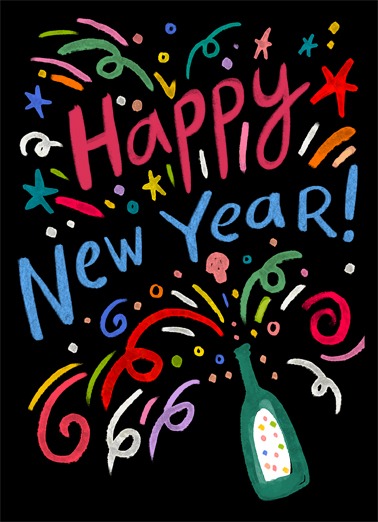 New Year Burst New Year's Ecard Cover