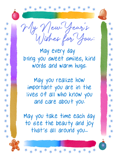 New Years Wishes New Year's Card Cover