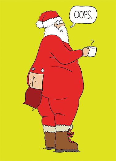 No Butts Santa Oops Christmas Card Cover