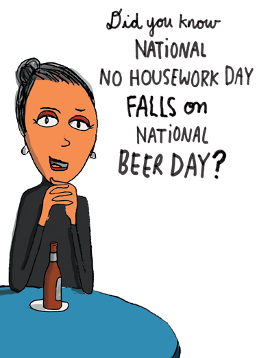 No Housework Day For Any Time Ecard Cover