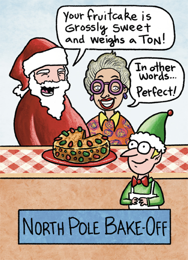 North Pole Bake Off - Funny Christmas Card to personalize and send.