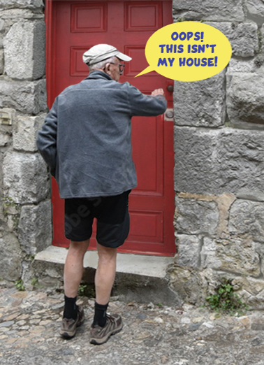 Not My House Young at Heart Ecard Cover