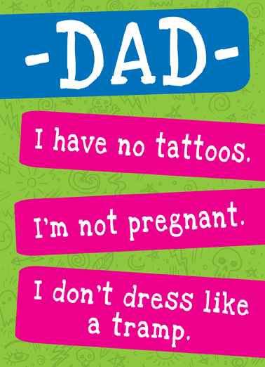 Not Pregnant Father's Day Card Cover