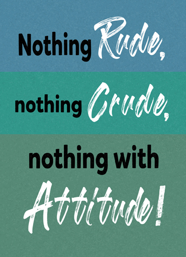 Nothing Rude Lettering Card Cover