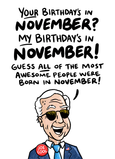 November Best Bday Illustration Ecard Cover